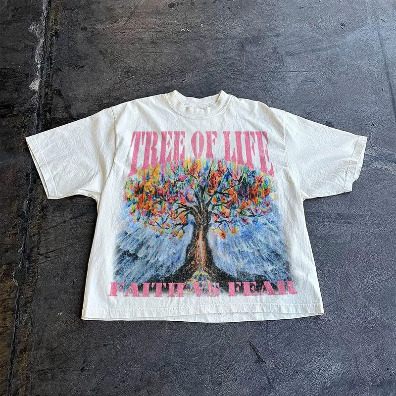 American style Y2K Vintage Graphic Street Classic Printed Mens Loose T-shirt Mens and Womens Hip-hop Street Printed T-shirt Couple Top 250213