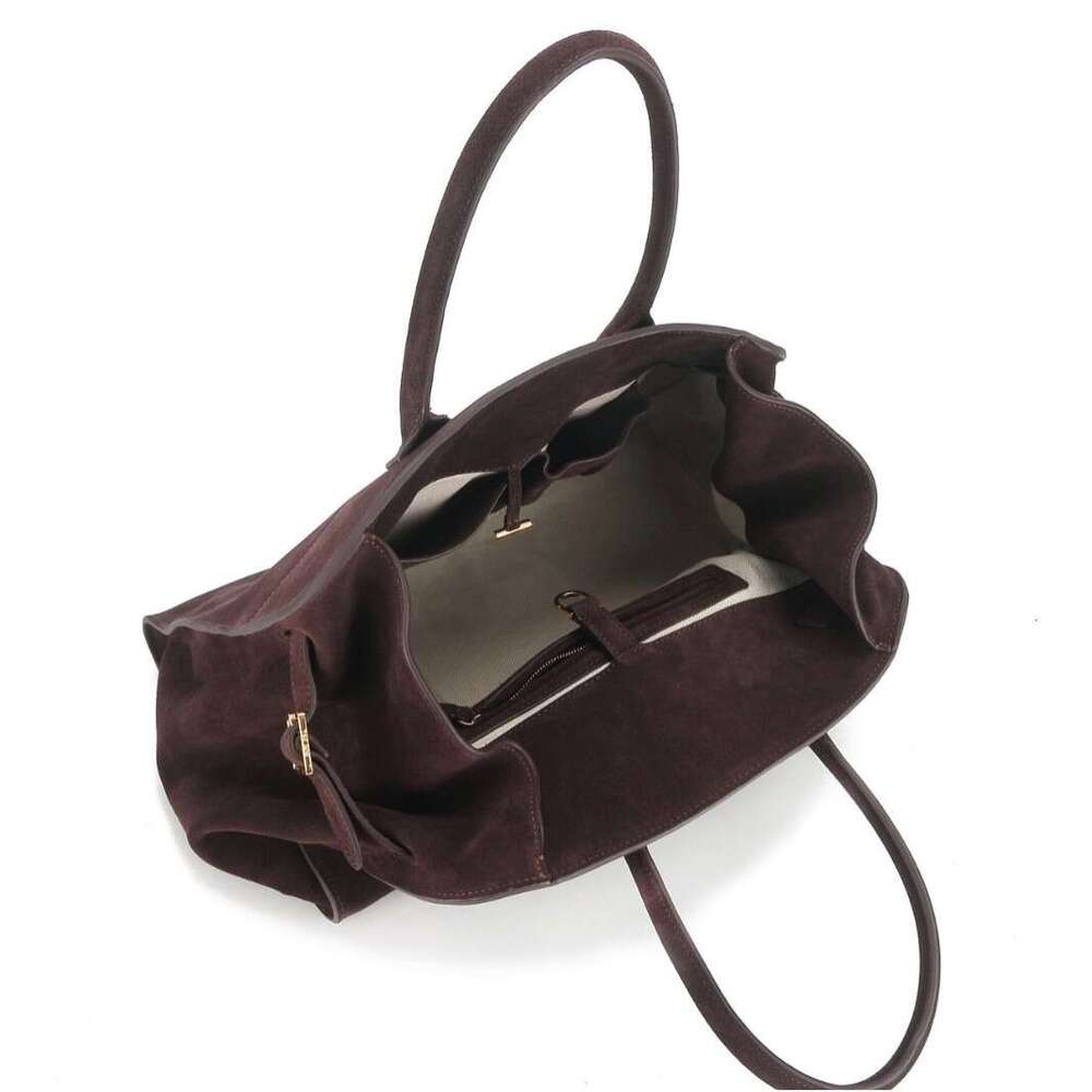 Luxury Autumn Winter Margaux Suede Tote Bag, Frosted Cowhide, Large Capacity, Niche Commuter Handbag, Fashion Women Shoulder Crossbody Bag SENYY