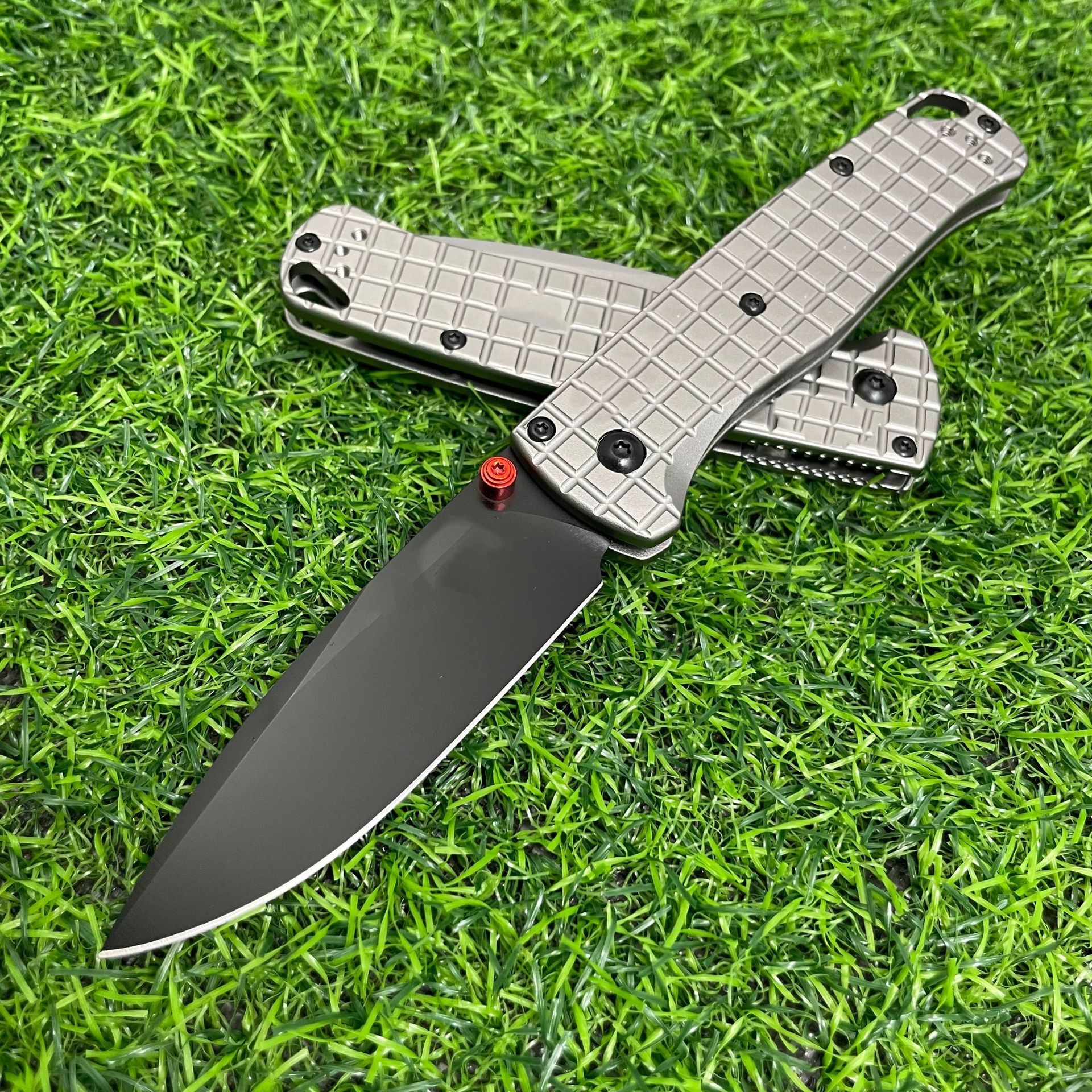 BM535 Folding Knife Grenade Texture Aluminum Alloy Handle Outdoor Camping Portable Sharp Pocket Knife