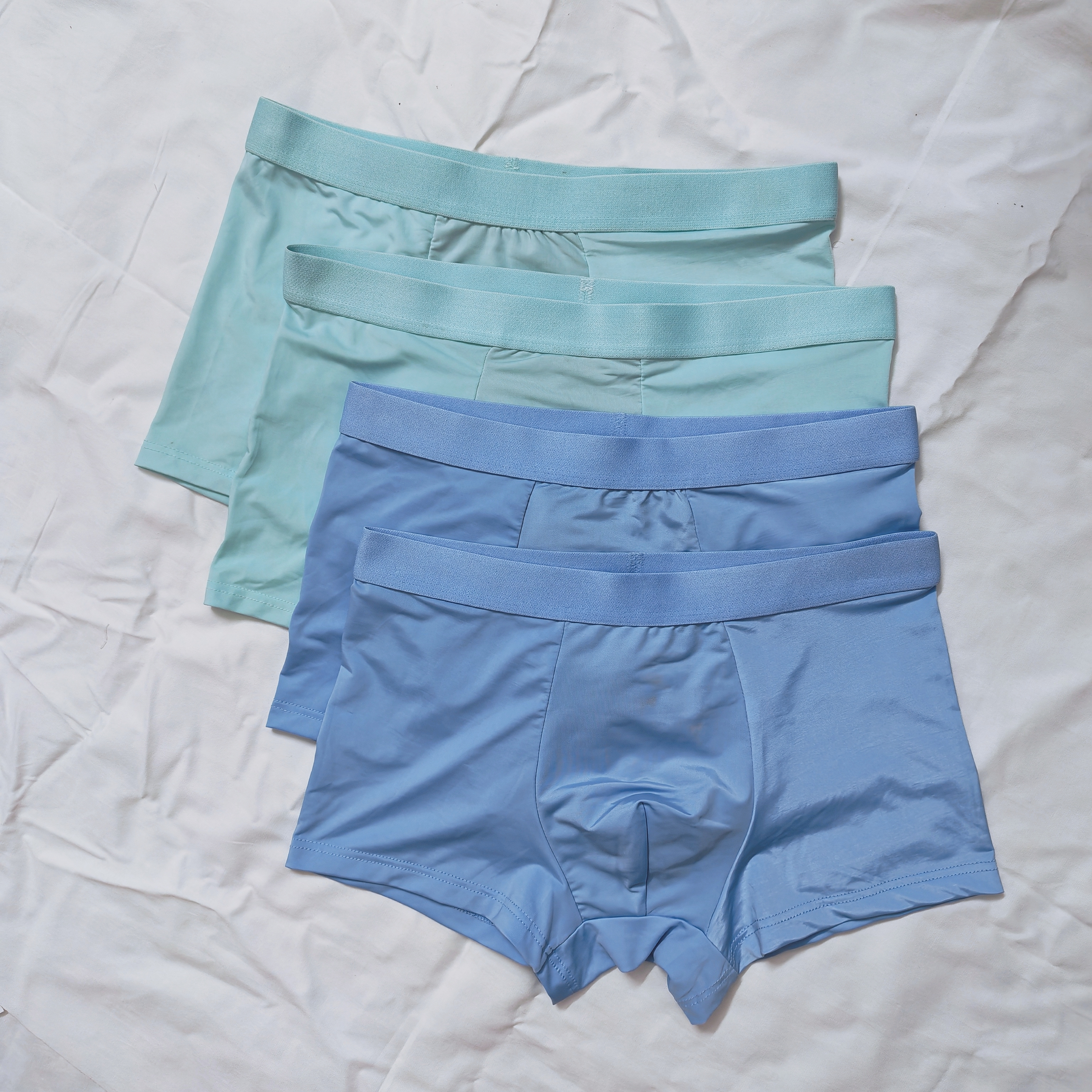 4 Pack Men Ice Silk Boxers Polyester Seamless Breathable Quick Dry Soft Underwear For Men