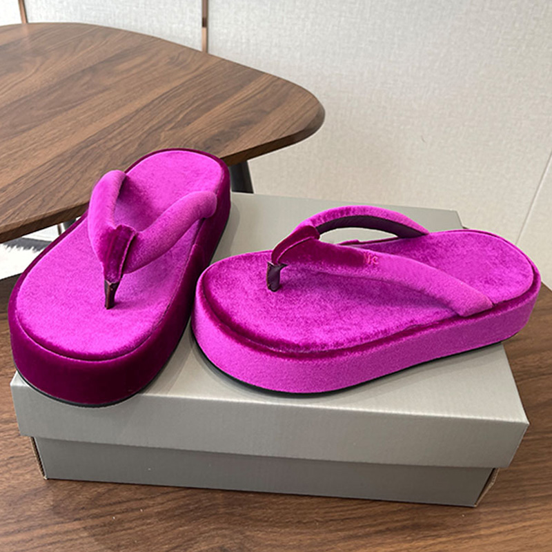 Womens Jet Lag Thong Mustard stretch velvet Summer Casual Beach Thong sandal 50mm platform height Jet Lag Thong in Mustard