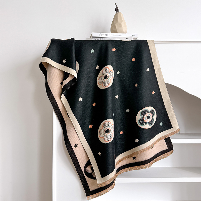 Designer Scarf Luxurious Women's Shawl Geometric Pattern Synthetic Cashmere Double-sided Scarf Outdoor Warmth And Protection