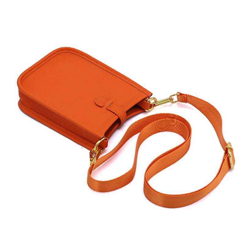 Vintage Tanned Leather Shoulder Fit 6.5 Inch Women's Phone Bags Bucket Cross Bag