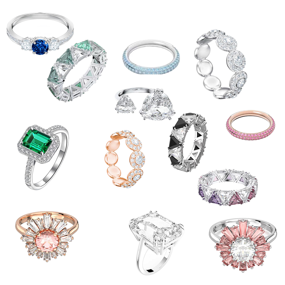 Nuovo Anello Romantico In Oro Rosa Con Cristallo Di Polline Solare Europeo E Am…