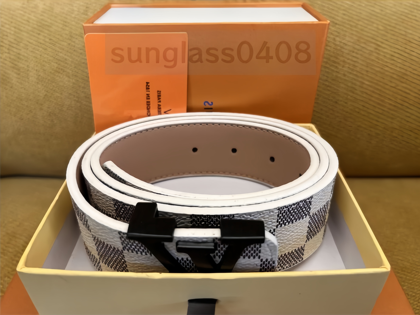 Genuine Leather Designer Style Belt Men Women With Box
