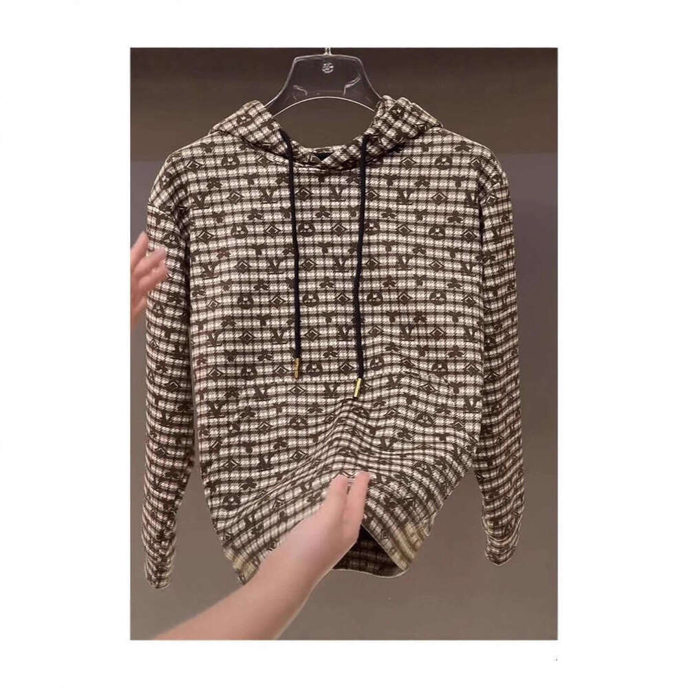 Men's Plaid Hoodie All Over Print Long Sleeve Casual Streetwear Pullover - view 5