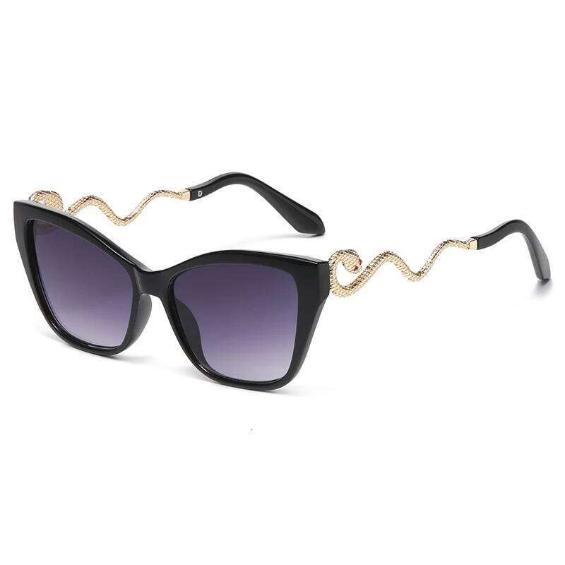Fashion Large Frame Cat Eye Sunglasses Women Gradient UV Protection Glasses Brand Sexy Ladies Metal Snake Eyeglasses Chunjinqiuli