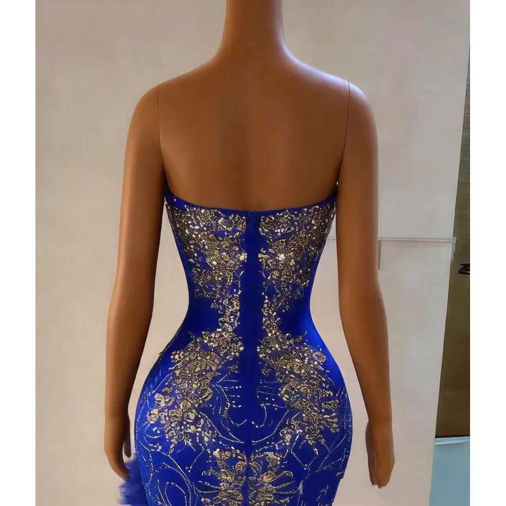 2K26 Royal Blue 2026 Mermaid Prom Dress Crystals Sequined Lace With A Veil Evening Birthday Party Formal Receiption Dinner Gowns Dresses
