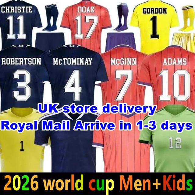 UK Stock 2026 World Cup scotland Fans football shirt Soccer Jerseys ROBERTSON McTominay McGREGOR SHANKLAND MCGREGOR Home Long maillot Away red men kids kit