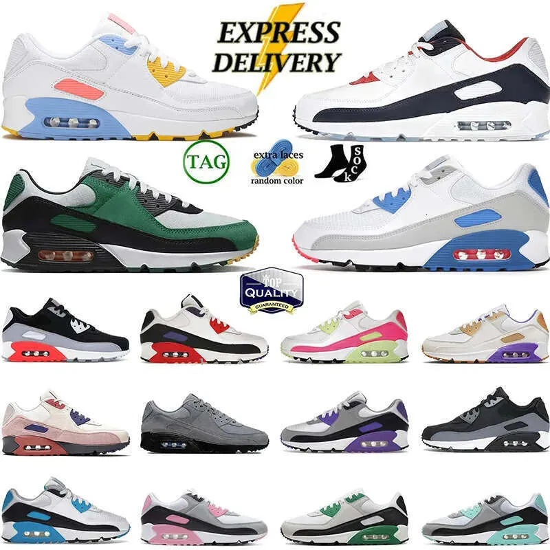 Athletic 90 Sports Casual Designer 90s Men Women Hyper Solar Flare Hot Coral Gorge Green Running Shoes Recraft Leathers Mesh Laser Outdoor Sneakers