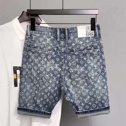 essential shorts Men's denim shorts new summer style personalized print slim fit versatile mid-length pants mens shorts