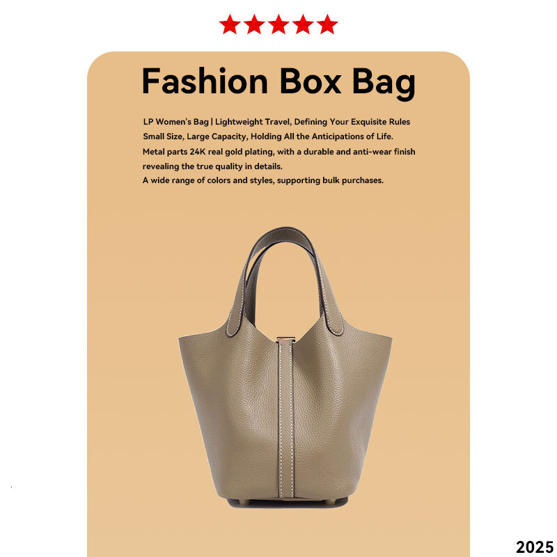 Designer Luxury Cross-border Hot Selling Vegetable Basket Handbag Women's Handbag 2026 Summer New TOGO Cow Leather Bag Women's Bucket Bag Wh