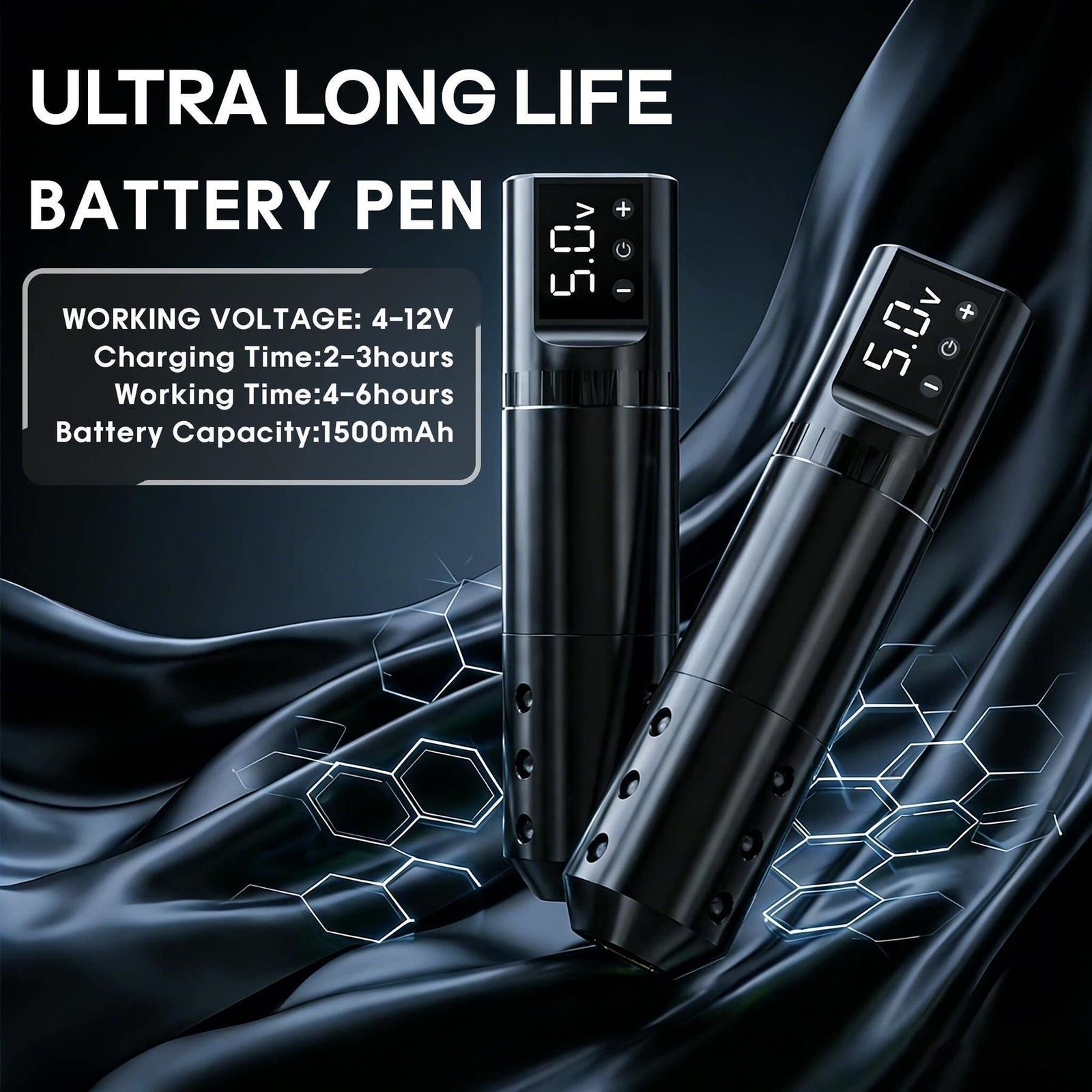 POSEIDON Tattoo Pen Kit Rotary Wireless Tattoo Machine Kit Coreless Motor High Quality Tattoo Gun Kit for Tattoo Artist 240708