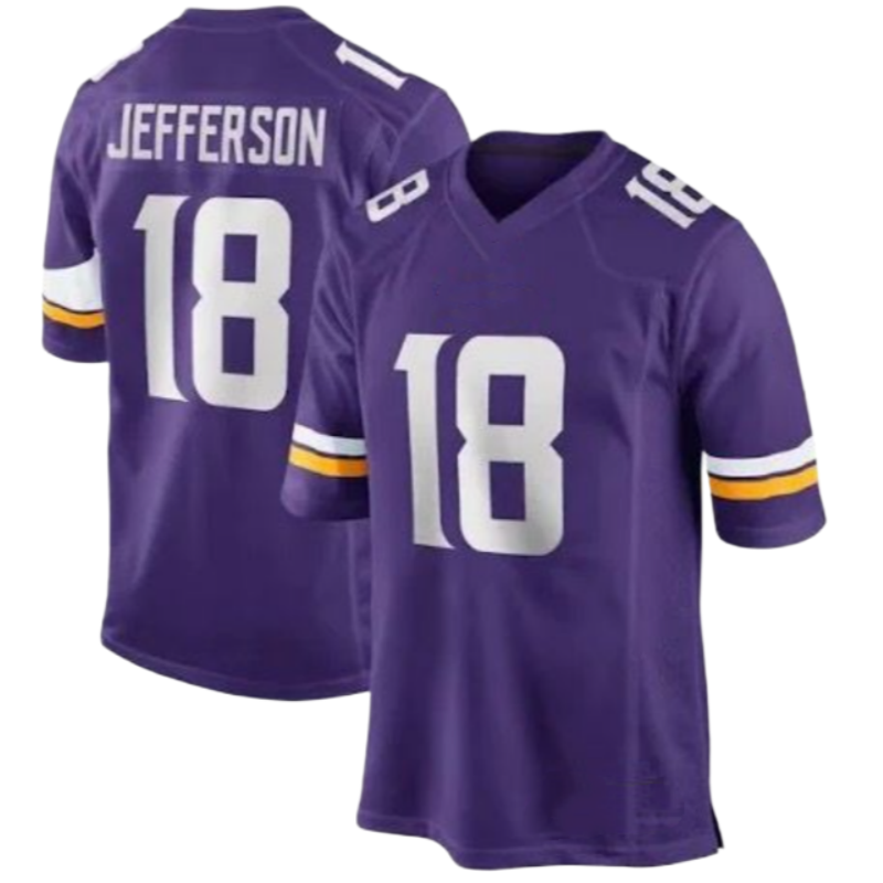 Vikngs rugby jerseys Justin Jefferson 18 s-2xl