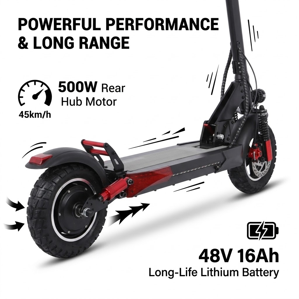 Kids & Adults Electric Scooter, 2 Wheel Outdoor Commute Scooter