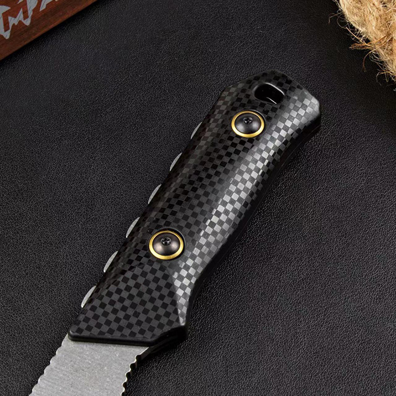 High Hardness BM 15600 Fixed Blade Knife D2 Steel Drop Point Blade Nylon Fiberglass Handle Tactical Self Defense Knife