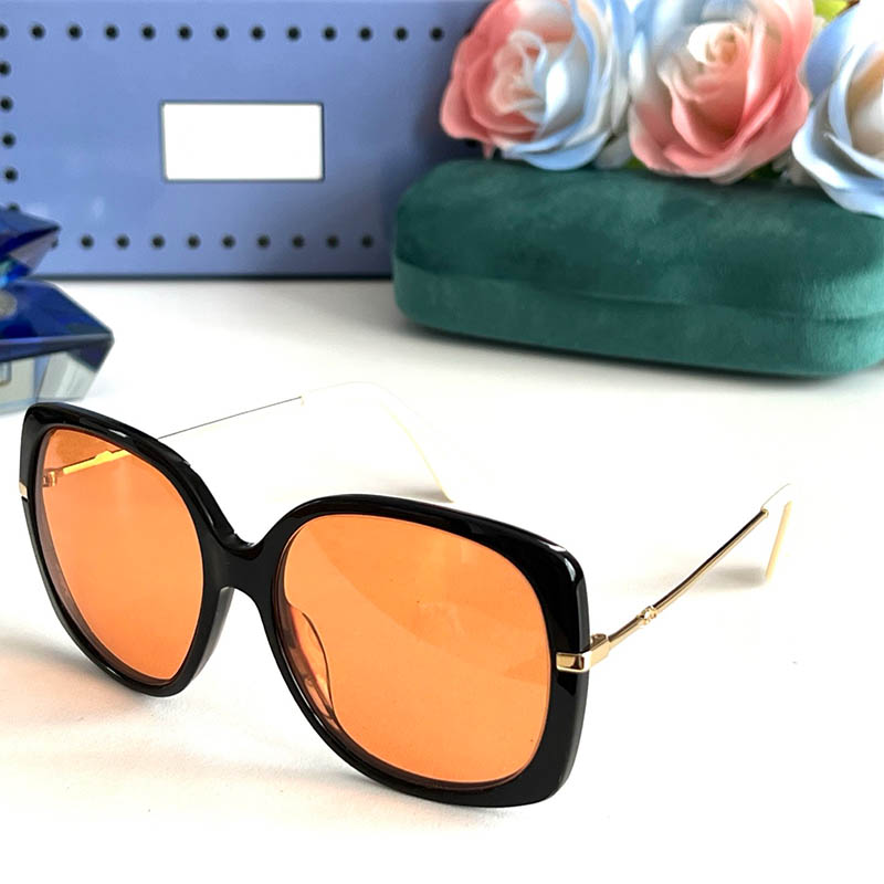 Designer Oversized Sunglasses Fashion Retro Acetate Oversize Golden wire mirror legs Luxury Outdoor Leisure 0511