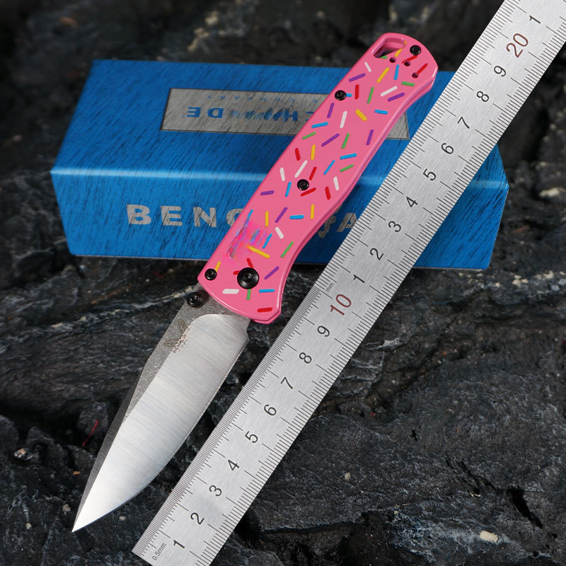 BM 535 Donut Handle Folding Knife Stainless Steel Blade High Quality Outdoor Perfect Gift for Christmas Holiday Gift To Men Gentleman