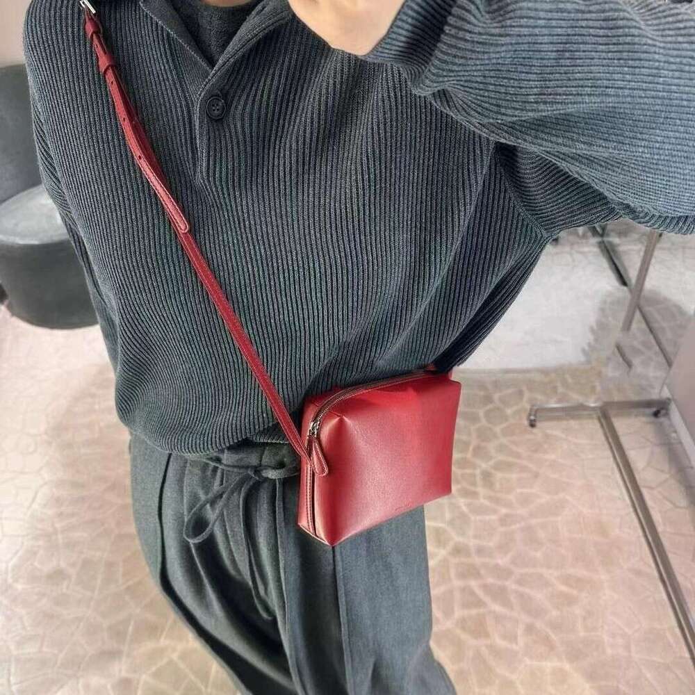 R ow S New Small Square Crossbody Bag, Genuine Leather Tofu Bag, High End Luxury, Versatile Shoulder Makeup Bag, Wedding Daily Women Handbag SENYYv