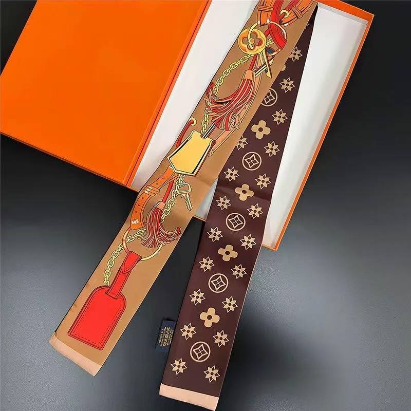 Designer Scarves Silk Scarves Classic Vintage Floral Scarves Headbands Long Striped Tassels Petite Tassels High-end Quality Matching Shirt Collar Scar