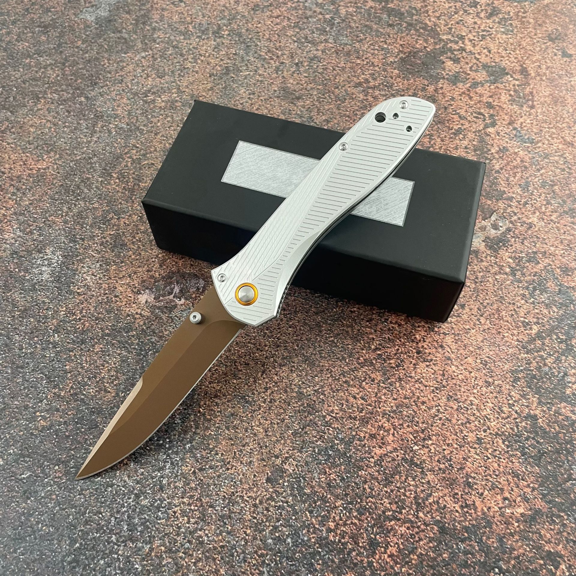 New BM 710FE Outdoor Pocket Folding Knife D2 Blade Aluminum Tactical Self-defense Knives EDC Handle Hiking Camping Fishing Tools