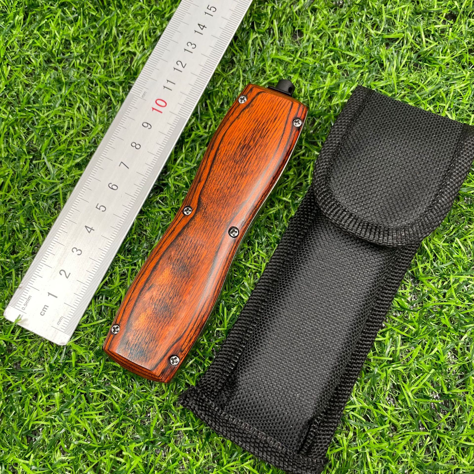 BM3300 INFIDEL OTF Knife Tech 440 Blade Utility Outdoor Camping Hiking Knives Survival Portable Pocket EDC Tools Wood Handle