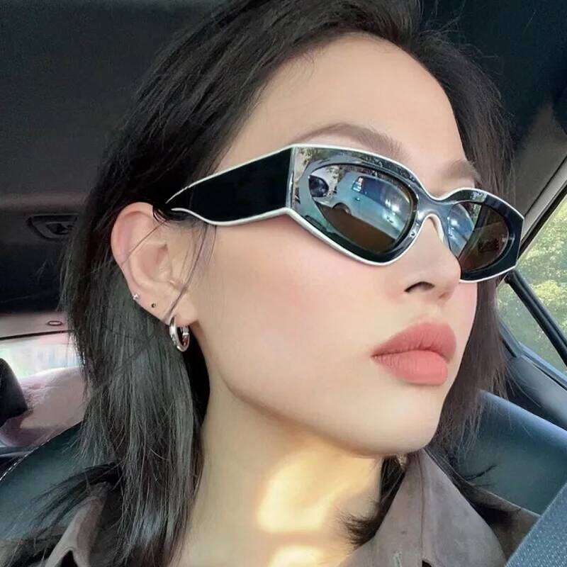 Retro Fashion Punk Cat Eye Sunglasses Women Cool Brand Plastic Unisex Sun Glasses Black White Shades Uv400 Chunjinqiuli