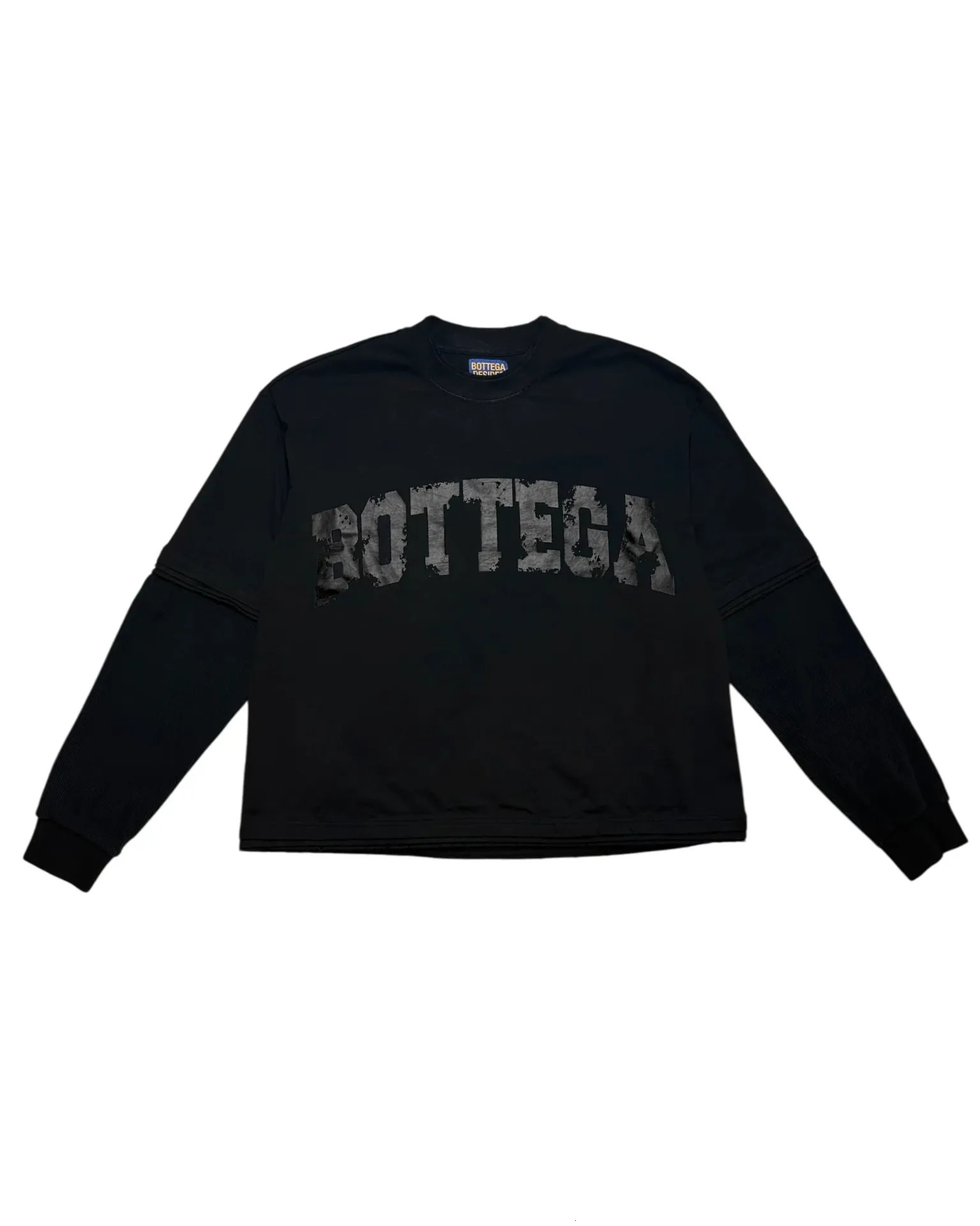 Men's T Shirts Street Fashion Letter Printed Cotton Round Neck Long Sleeve T-shirt Men Trendy Brand Casual Loose Oversized Top