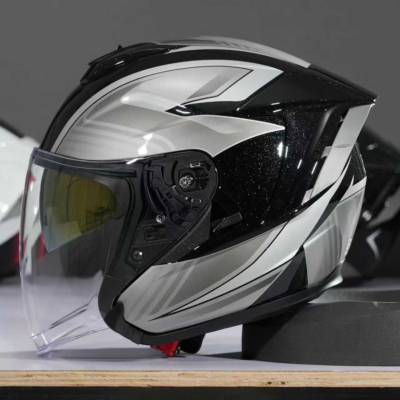 Three-quarter motorcycle half-helmet for men, electric bike, summer and all-weather safety helmet Z260424
