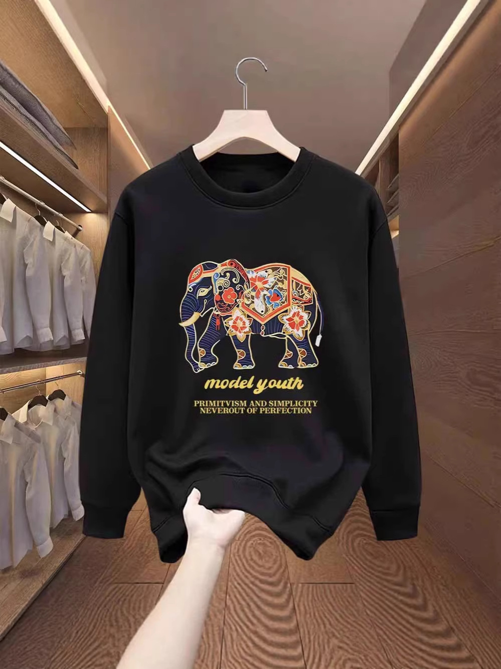 High-Quality Premium Sweatshirt, Men's Chic Streetwear Long Sleeve, Versatile Fleece Lined, Casual Unisex Couple Outerwear