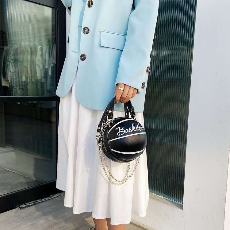 Trendy INS Super Popular Personality Basketball New Versatile Shoulder Crossbody Korean Style Small Round Women's Bag