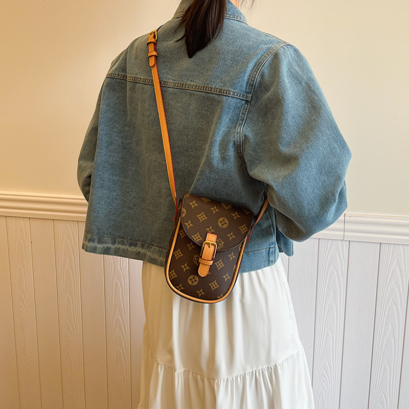 2026 Trendy Retro Women's Phone Bag, Versatile Mini Square Crossbody Purse with Strap, Fashion Print Shoulder Bag