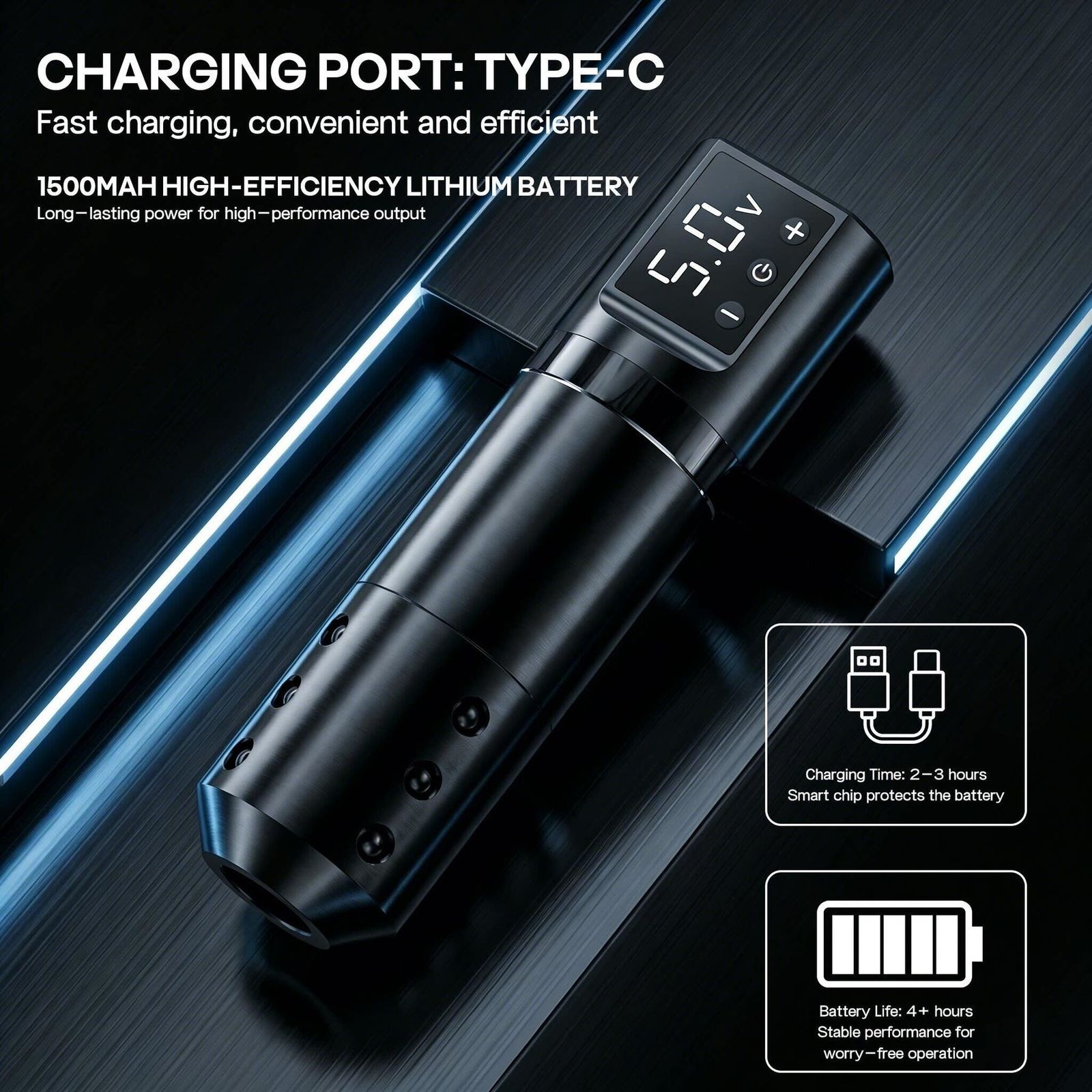 POSEIDON Tattoo Pen Kit Rotary Wireless Tattoo Machine Kit Coreless Motor High Quality Tattoo Gun Kit for Tattoo Artist 240708