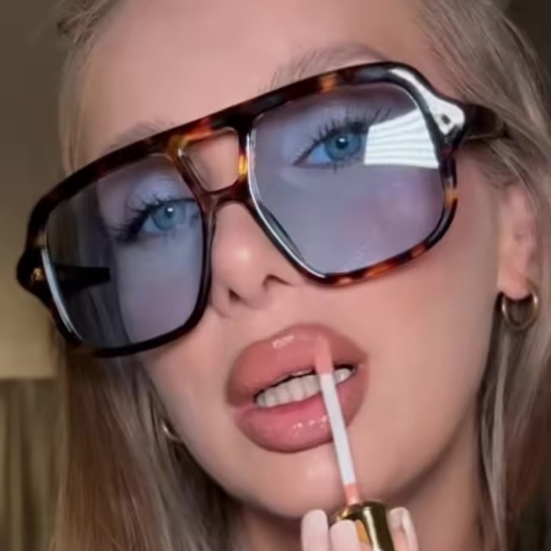 Oversized Sunglasses Pilot Steampunk Y2K shades UV Protection Futuristic Trendy for Women Men for Square face Driving Beach Cycling Fishing CB Fashion