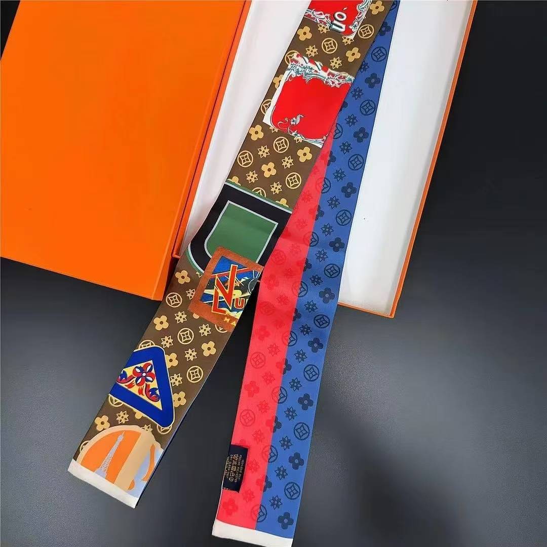Designer Scarves Silk Scarves Classic Vintage Floral Scarves Headbands Long Striped Tassels Petite Tassels High-end Quality Matching Shirt Collar Scar