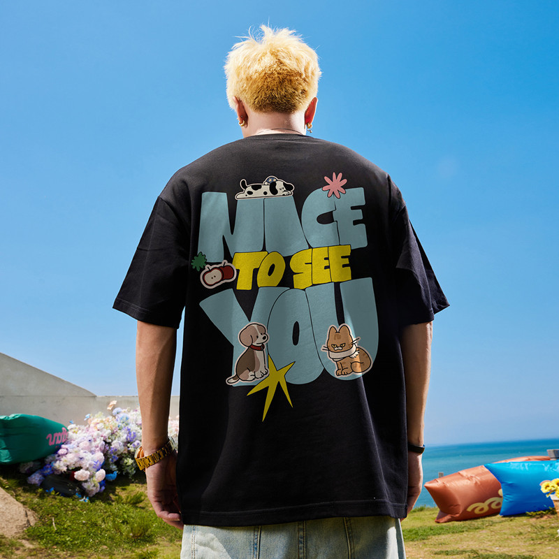 2026 New Men's American Vintage Short Sleeve T-Shirt, Summer Casual Loose Streetwear Tee, Retro Half Sleeve & Five Sleeve Tops for Men