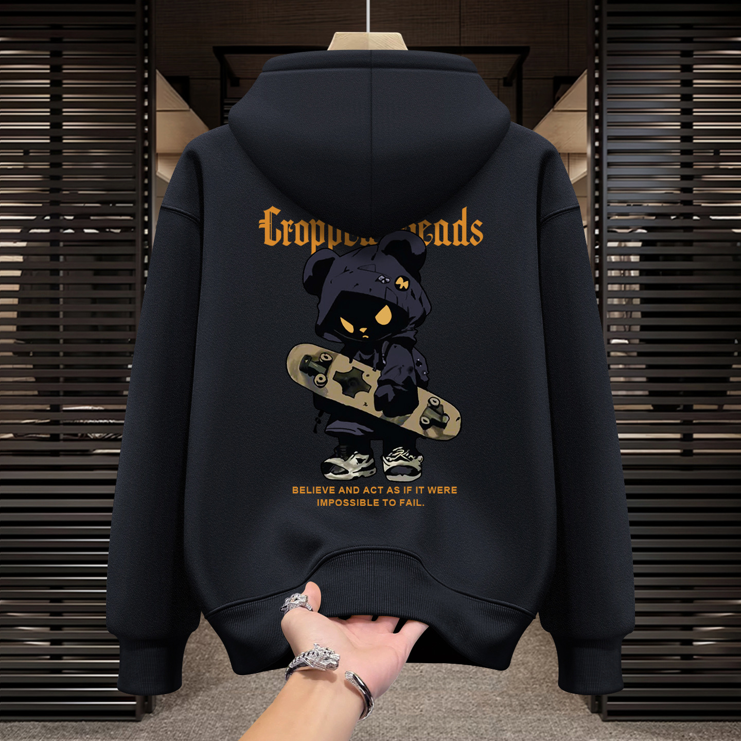 2026 Autumn Men's American Trendy Hoodie, Streetwear Style, Ruggy Casual Heavyweight Cotton Coat, Warm Fleece Lined Outerwear