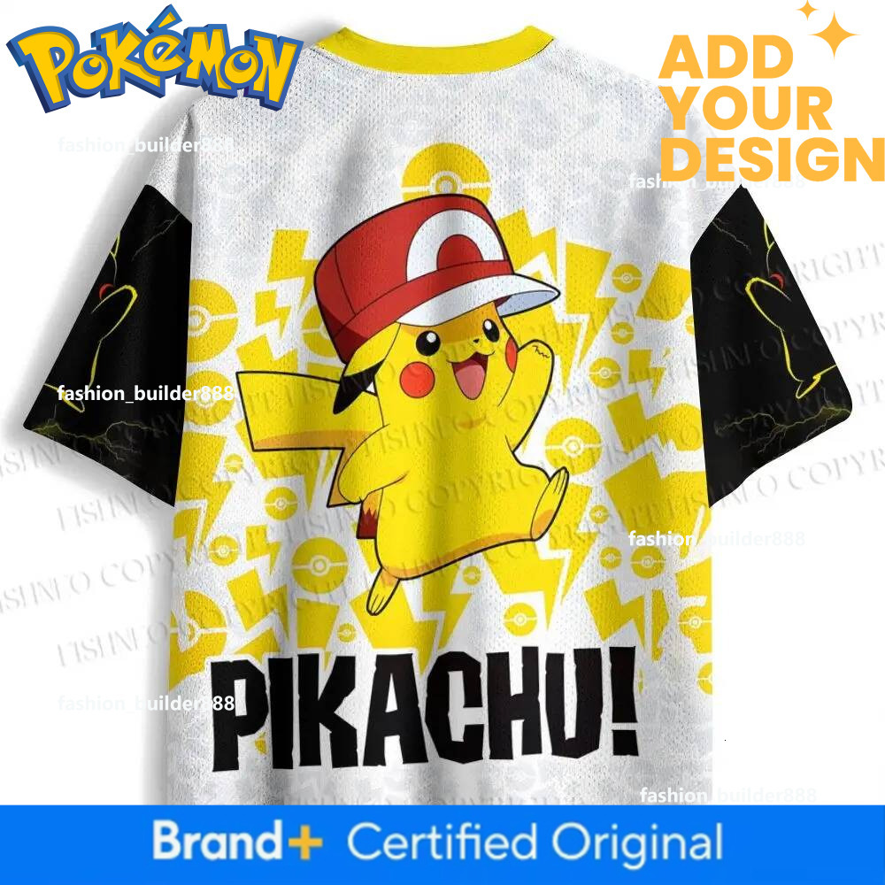 Soccer Jerseys (Unisex) Men's New Pikachu Jersey Winking Face Graphic Lightning Bolt Logo Short Sleeve Pokemon Anime Fan Casual Streetwear Sports