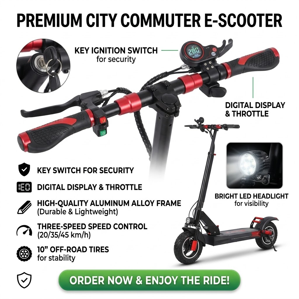 Kids & Adults Electric Scooter, 2 Wheel Outdoor Commute Scooter