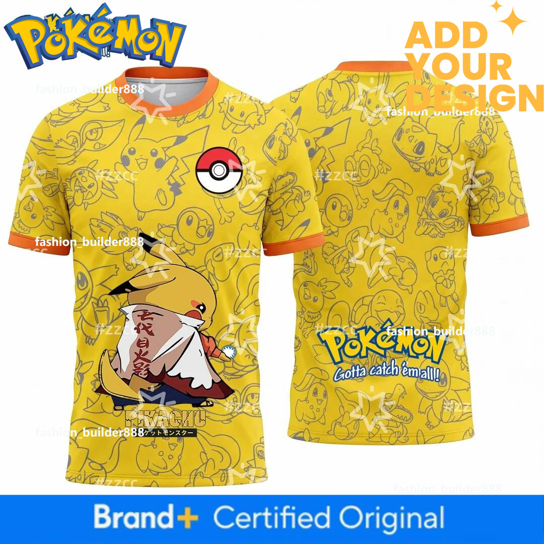 Soccer Jerseys (Unisex) Pikachu Graphic T-Shirt For Pokemon Football Jersey Autumn Sports Dry Quickly Men's T-Shirt Kid's Clothing Tee Y2k W