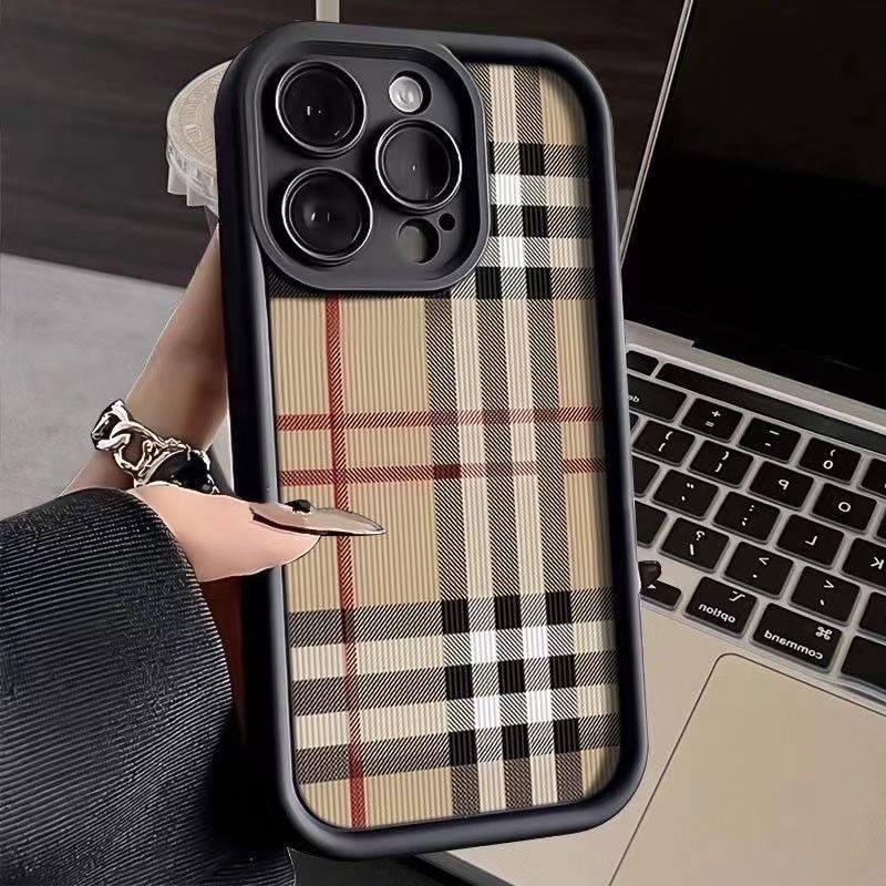 Simple checkered case suitable for Apple 17 Pro Max, iPhone 16, premium 15 Plus, cross-border 13, matte 12