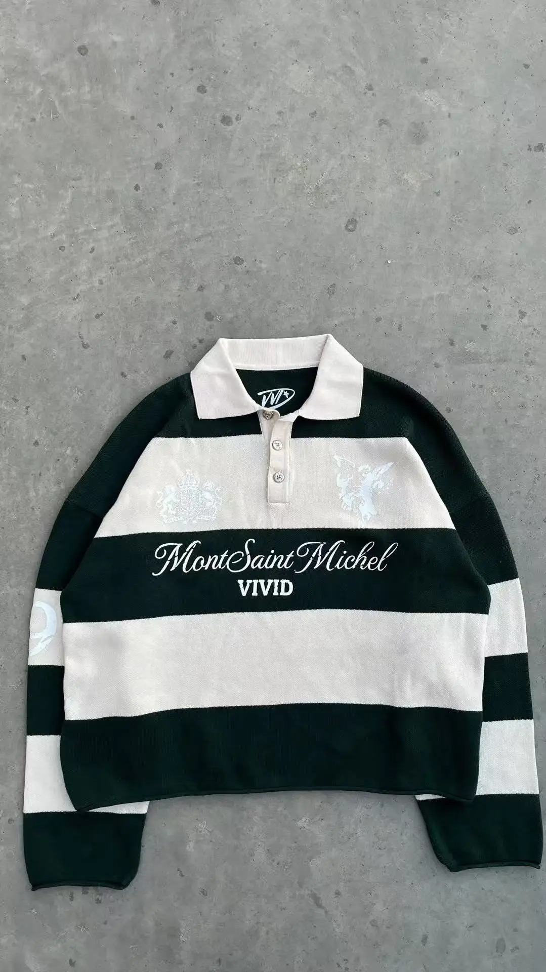 2026 Stripe Color Matching Ins Style American Retro Long Sleeve Polo Shirt Mens and Womens Personalized Street Trend 260423 - view 3