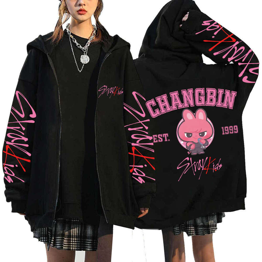 Solid Color Hoodie Women Pure Tone Minimalist All Match Daily Travel Streetwear Q-version Stray Kids Dominate merc