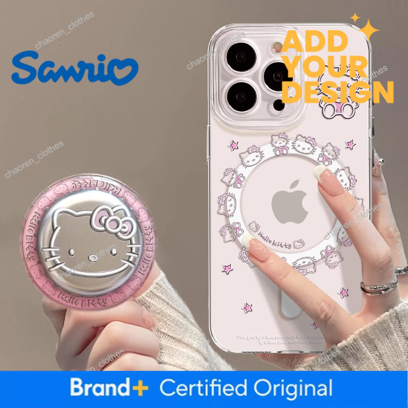 Kt Cat Transparent Magnetic Metal Fitted Case for Apple iPhone 17 Pro Max - Compatible with iPhone 16/15, Cat Hello Kitty Design, Magnetic Closure - view 3