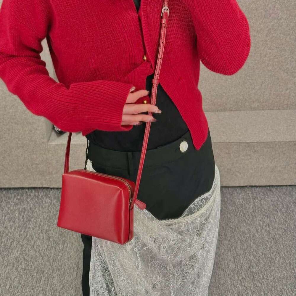 R ow S New Small Square Crossbody Bag, Genuine Leather Tofu Bag, High End Luxury, Versatile Shoulder Makeup Bag, Wedding Daily Women Handbag SENYYv