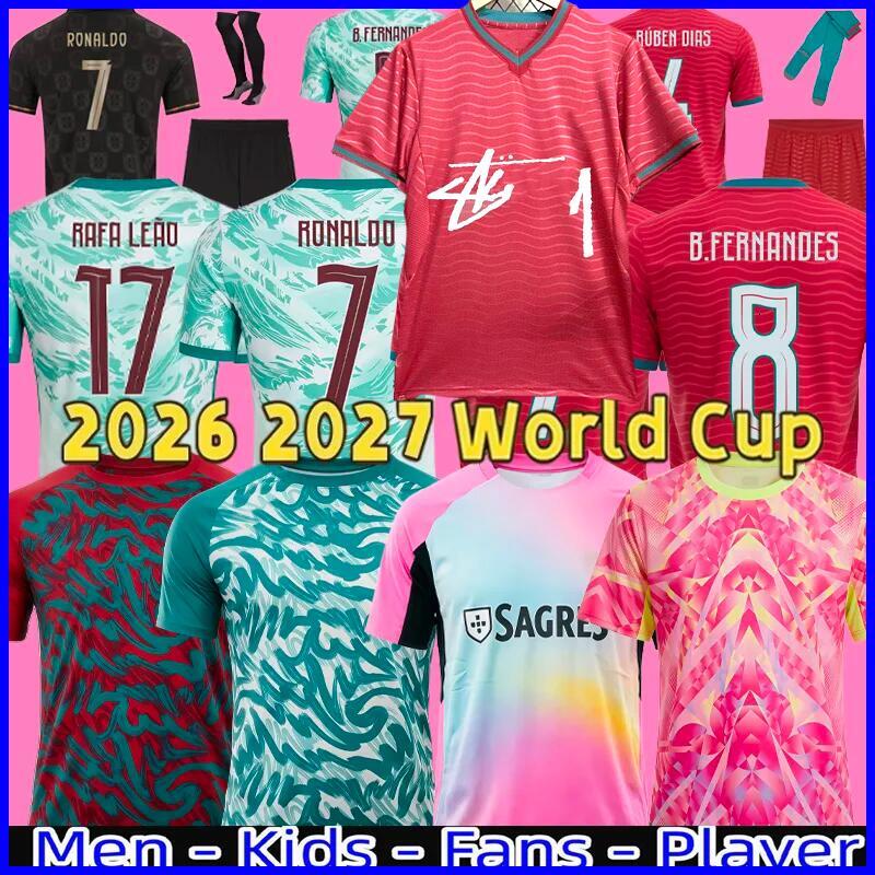 portugal jersey 2026 worldcup RoNalDo soccer jerseys maillot B.FERNANDES R. Leao JOAO FELIX BERMARDO camisa de futebol VITINHA football shirt Kids kit women Signed
