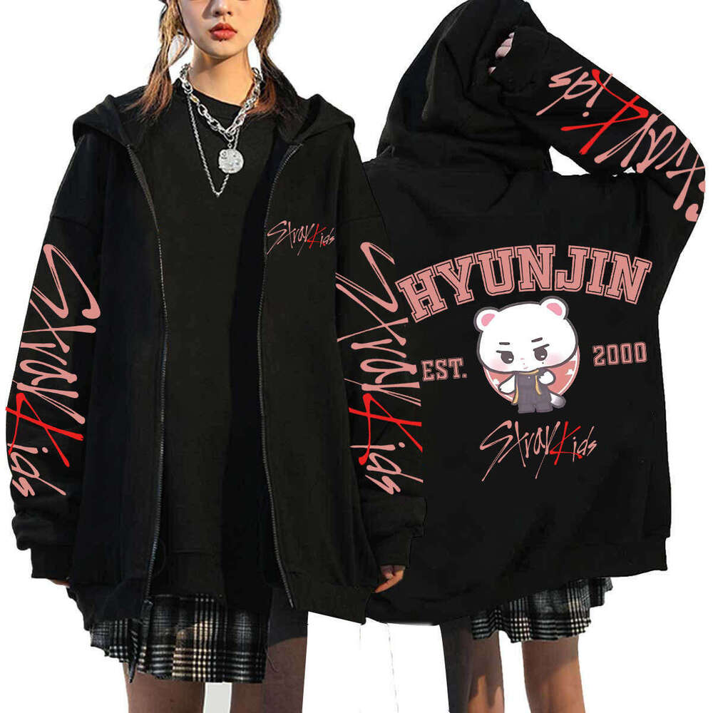 Solid Color Hoodie Women Pure Tone Minimalist All Match Daily Travel Streetwear Q-version Stray Kids Dominate merc