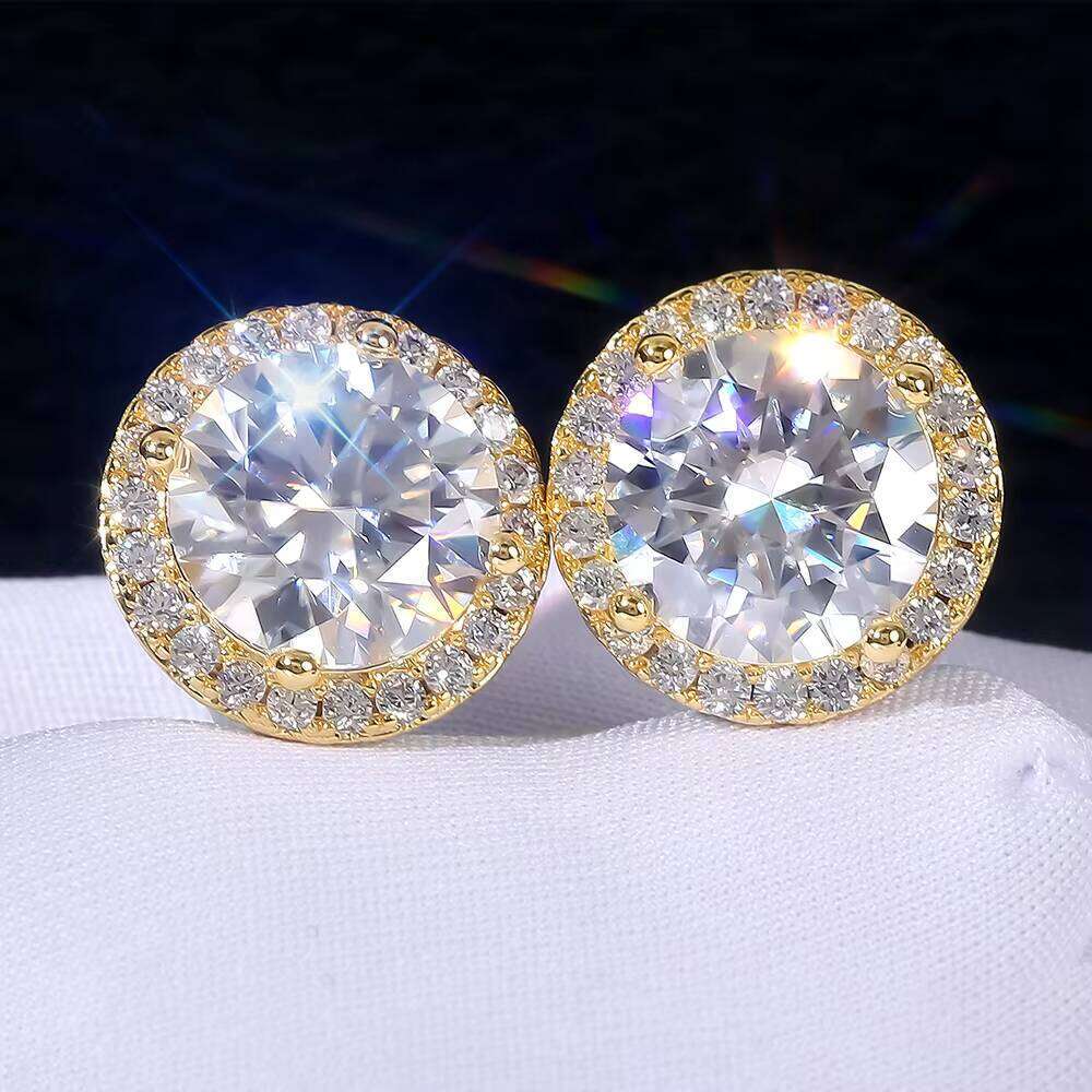 Cluster Women's Gift 1ct 2 3 Carat S925 Sterling Silver VVS1 GRA Lab-Crafted Diamond Diaspore Earrings for Men