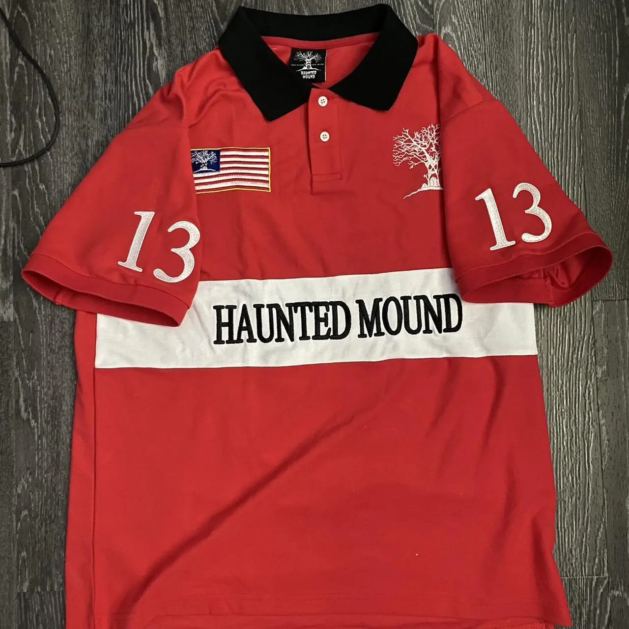 Streetwear Men Women Haunted Mound Vintage Polo Shirt Y2K T Shirt Letter Embroidery Oversized Tshirt Cotton Short Sleeve Tops 260424 - view 4