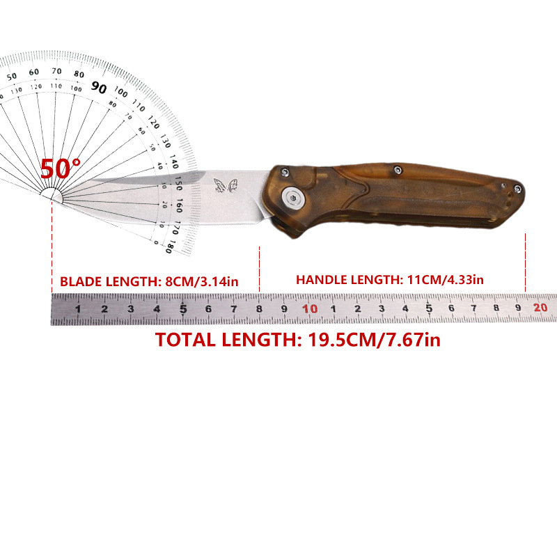 9400PEI Transparent Outdoor Folding Knife Wild Camping Convenient Sharp Knife EDC Fruit Pocket knives for outdoor travel